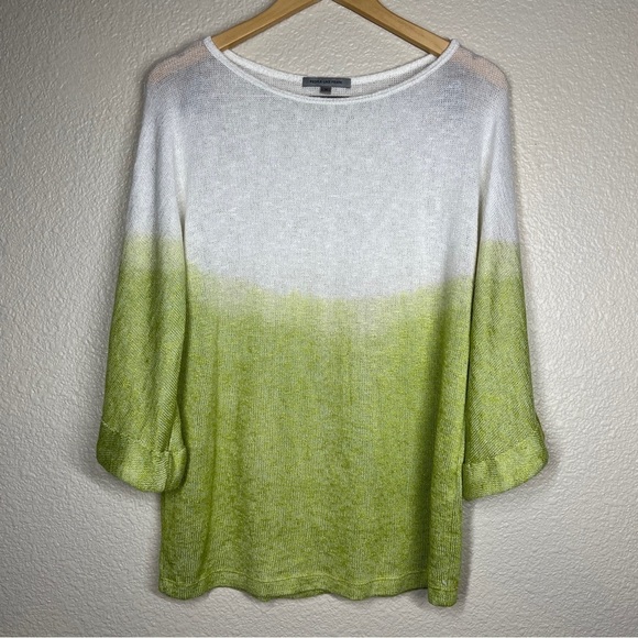 People Like Frank Sweater Ombré Bell Sleeve Green/White Women’s Size Medium - Picture 1 of 6